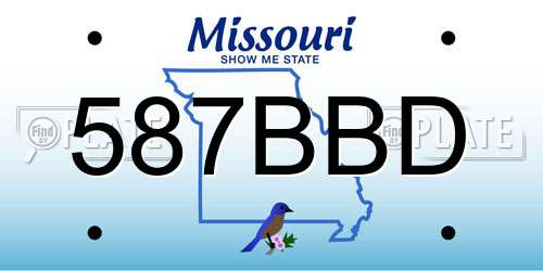 587BBD Missouri License Plate