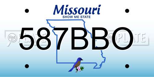 587BBO Missouri License Plate