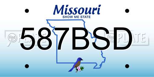587BSD Missouri License Plate