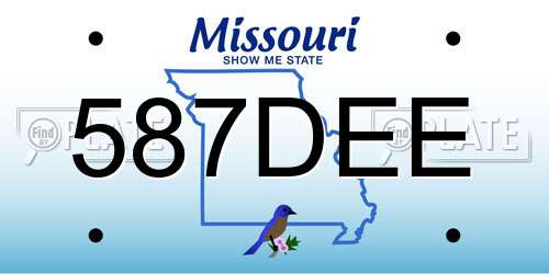 587DEE Missouri License Plate