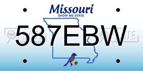 587EBW Missouri License Plate