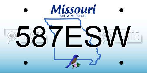 587ESW Missouri License Plate