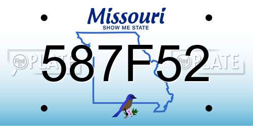 587F52 Missouri License Plate