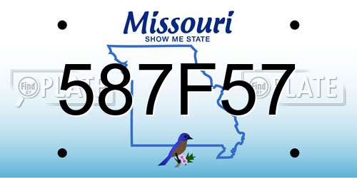587F57 Missouri License Plate