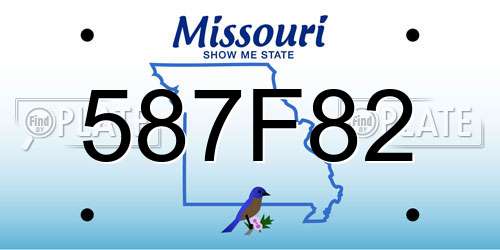 587F82 Missouri License Plate