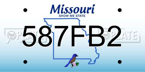 587FB2 Missouri License Plate