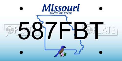 587FBT Missouri License Plate