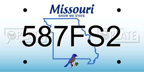 587FS2 Missouri License Plate