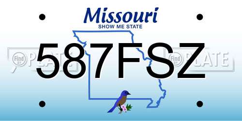 587FSZ Missouri License Plate