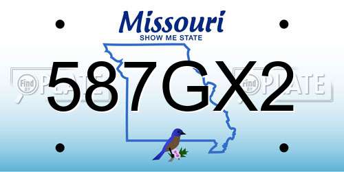 587GX2 Missouri License Plate
