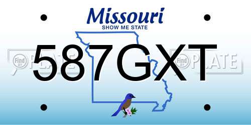 587GXT Missouri License Plate