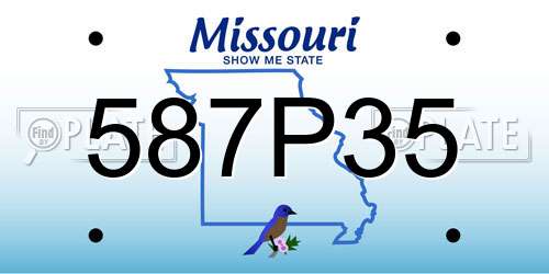 587P35 Missouri License Plate