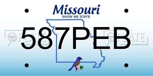 587PEB Missouri License Plate