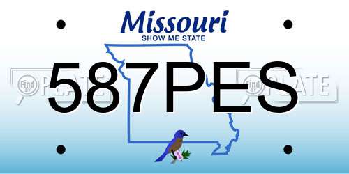 587PES Missouri License Plate