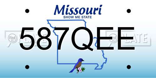 587QEE Missouri License Plate