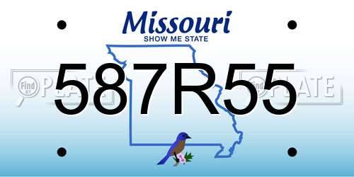587R55 Missouri License Plate