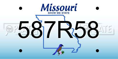 587R58 Missouri License Plate