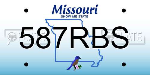 587RBS Missouri License Plate