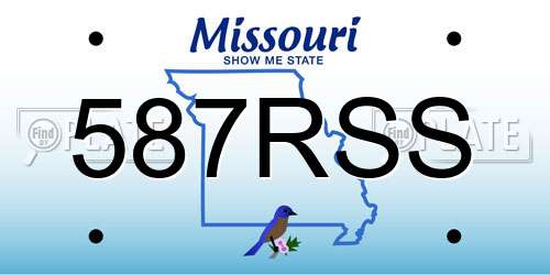 587RSS Missouri License Plate