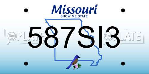 587SI3 Missouri License Plate