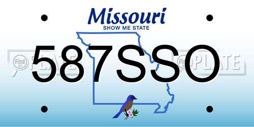587SSO Missouri License Plate