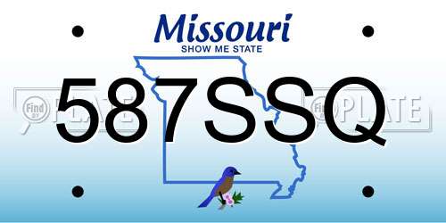 587SSQ Missouri License Plate