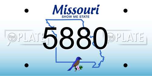 5880 Missouri License Plate