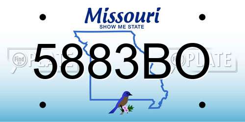 5883BO Missouri License Plate