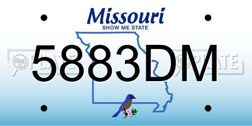 5883DM Missouri License Plate