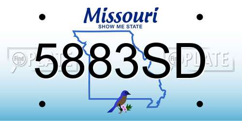 5883SD Missouri License Plate