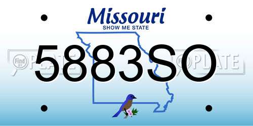 5883SO Missouri License Plate
