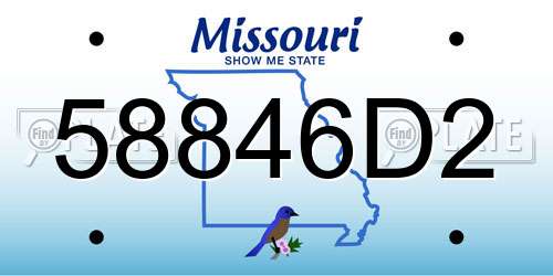 58846D2 Missouri License Plate