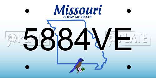 5884VE Missouri License Plate