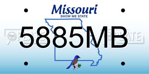 5885MB Missouri License Plate