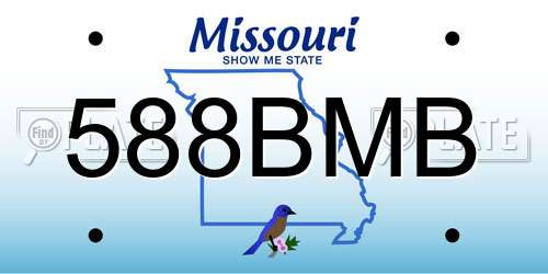 588BMB Missouri License Plate