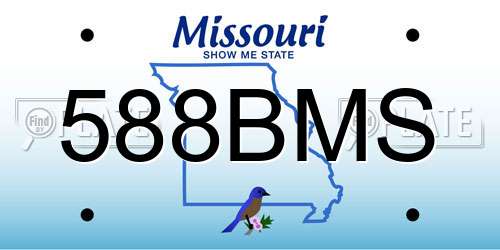 588BMS Missouri License Plate