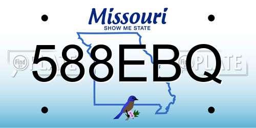 588EBQ Missouri License Plate