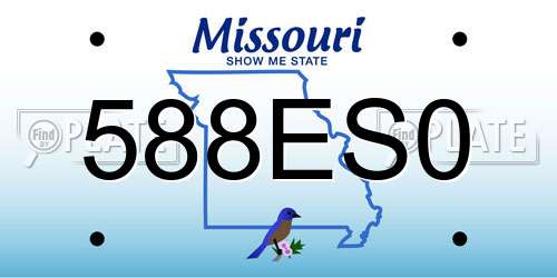 588ES0 Missouri License Plate