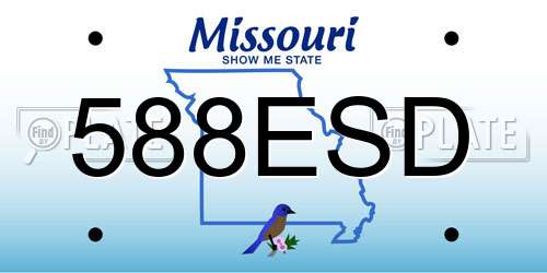 588ESD Missouri License Plate
