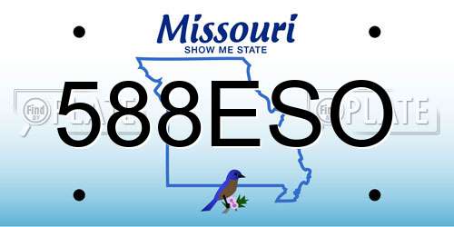 588ESO Missouri License Plate