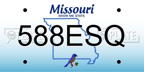 588ESQ Missouri License Plate