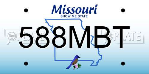 588MBT Missouri License Plate