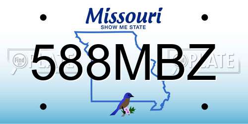 588MBZ Missouri License Plate