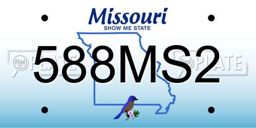588MS2 Missouri License Plate