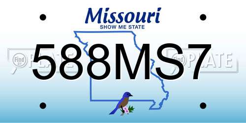 588MS7 Missouri License Plate