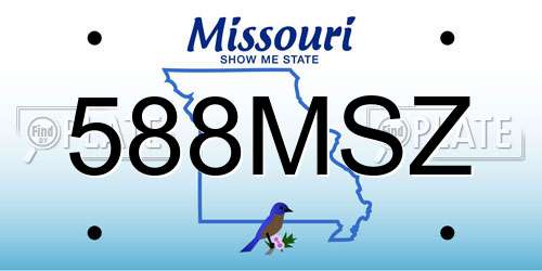 588MSZ Missouri License Plate