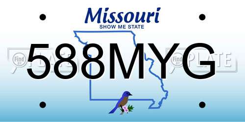 588MYG Missouri License Plate