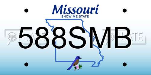 588SMB Missouri License Plate