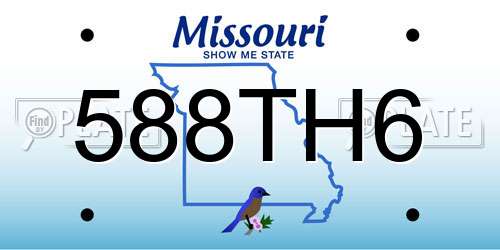 588TH6 Missouri License Plate