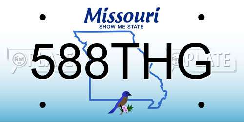 588THG Missouri License Plate